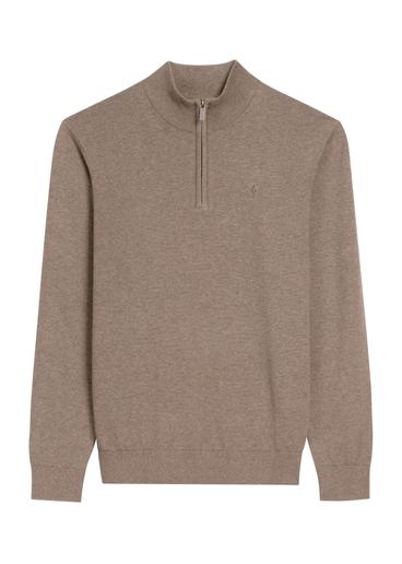 Camelowy sweter męski SWEMT-0174-1D(Z26)