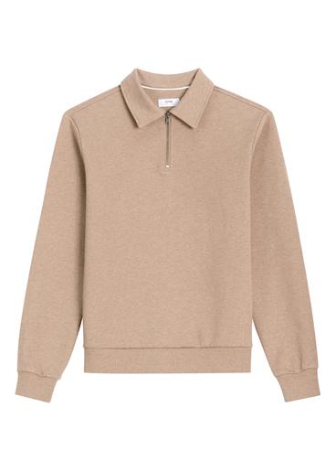 Beżowa bawełniana bluza męska BLZMT-0081-1D(Z26)