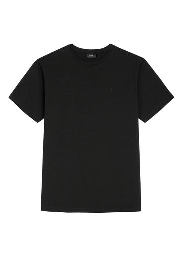 Czarny bawełniany T-shirt męski TSHMT-0120-99(Z26)