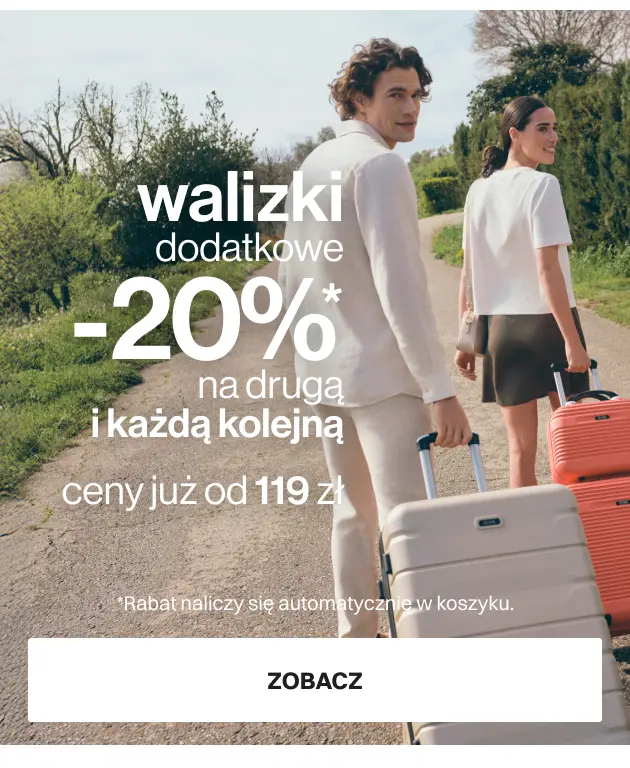 Walizki DODATKOWE -20% na DRUGĄ i każdą kolejną