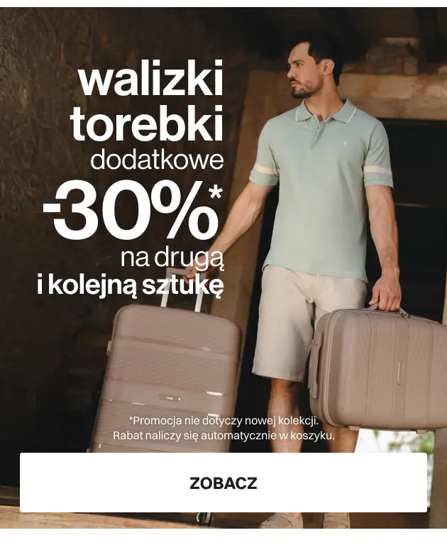 Walizki torebki DODATKOWE -30% na DRUGĄ i każdą kolejną