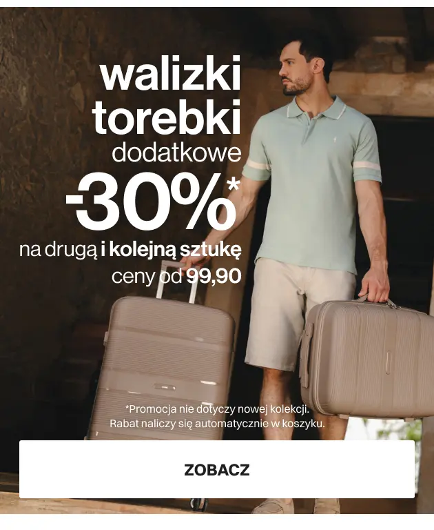 Walizki DODATKOWE -30% na DRUGĄ i każdą kolejną, ceny już od 99,90!
