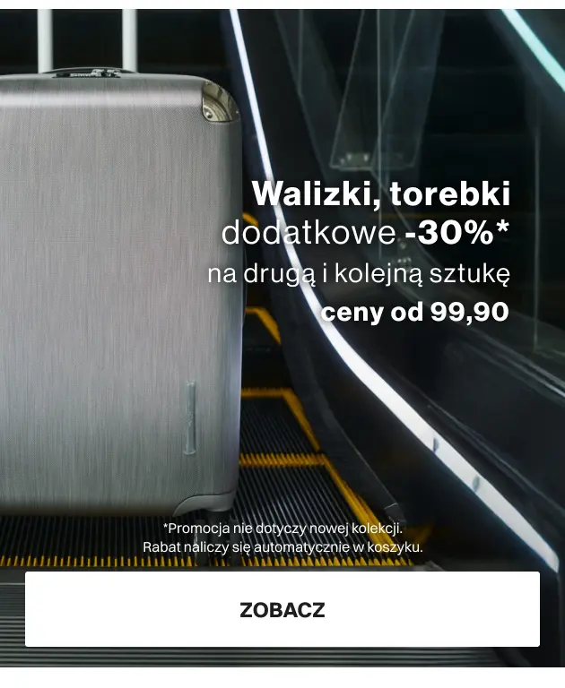 Walizki, torebki DODATKOWE -30% na DRUGĄ i każdą kolejną, ceny już od 99,90!