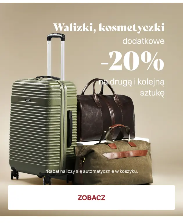 Walizki, kosmetyczki DODATKOWE -20% na DRUGĄ i każdą kolejną