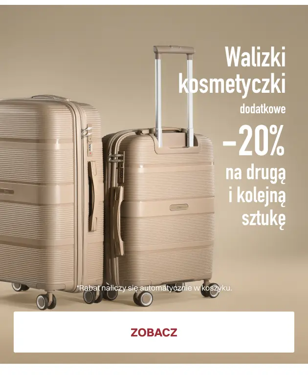 Walizki, kosmetyczki DODATKOWE -20% na DRUGĄ i każdą kolejną