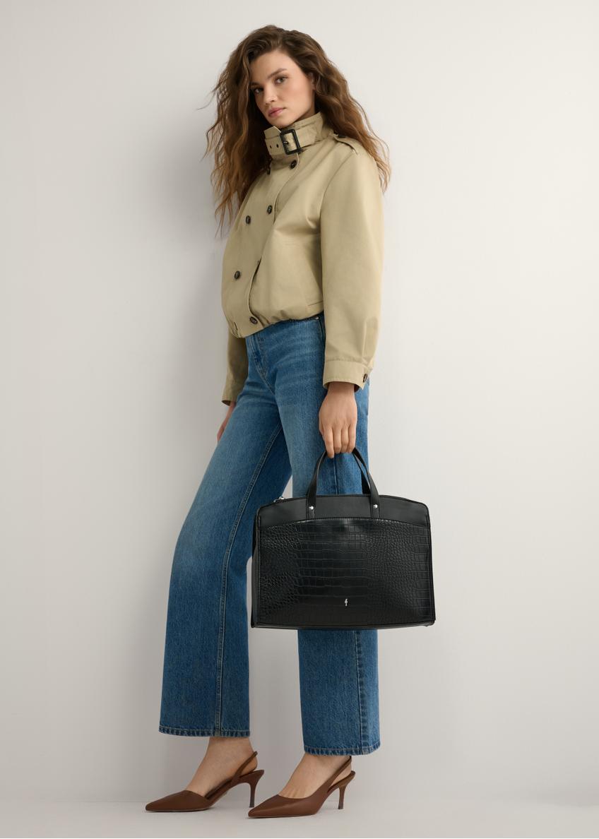 Czarna torba damska croco TOREC-1143-9G(W26)