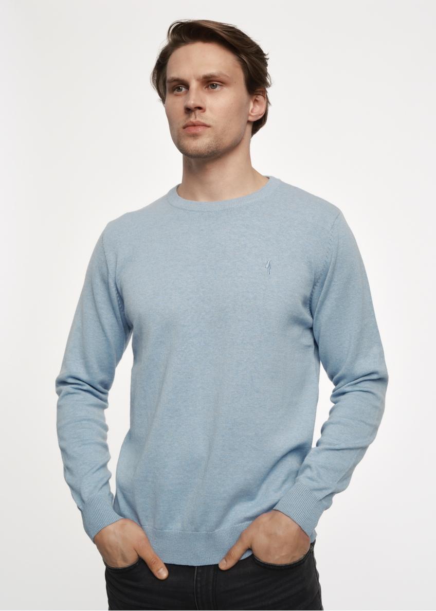 Jasnoniebieski sweter męski z logo SWEMT-0114-60(Z23)