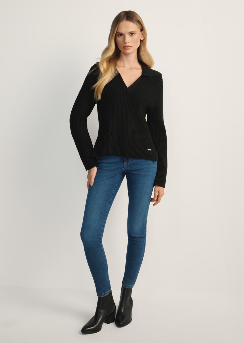 Niebieskie jeansowe spodnie damskie JEADT-0010A-61(Z25)