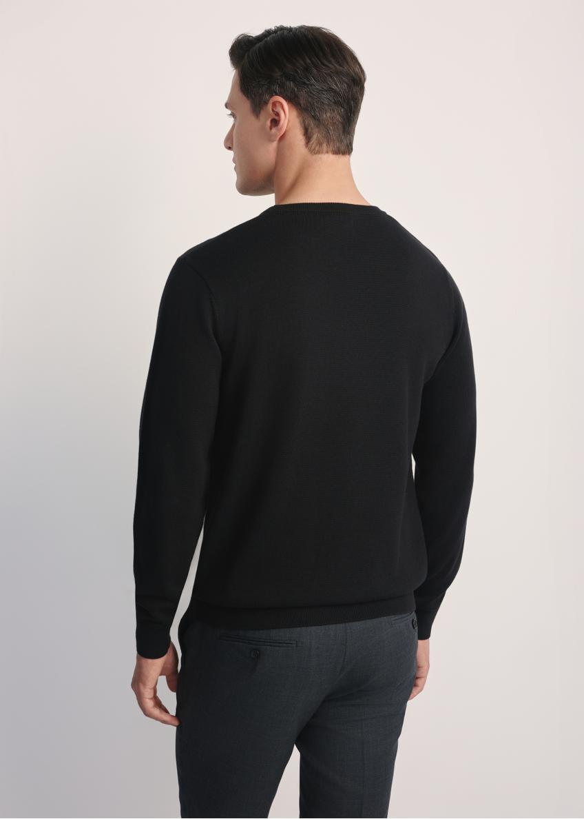 Czarny sweter męski basic SWEMT-0114A-99(Z24)