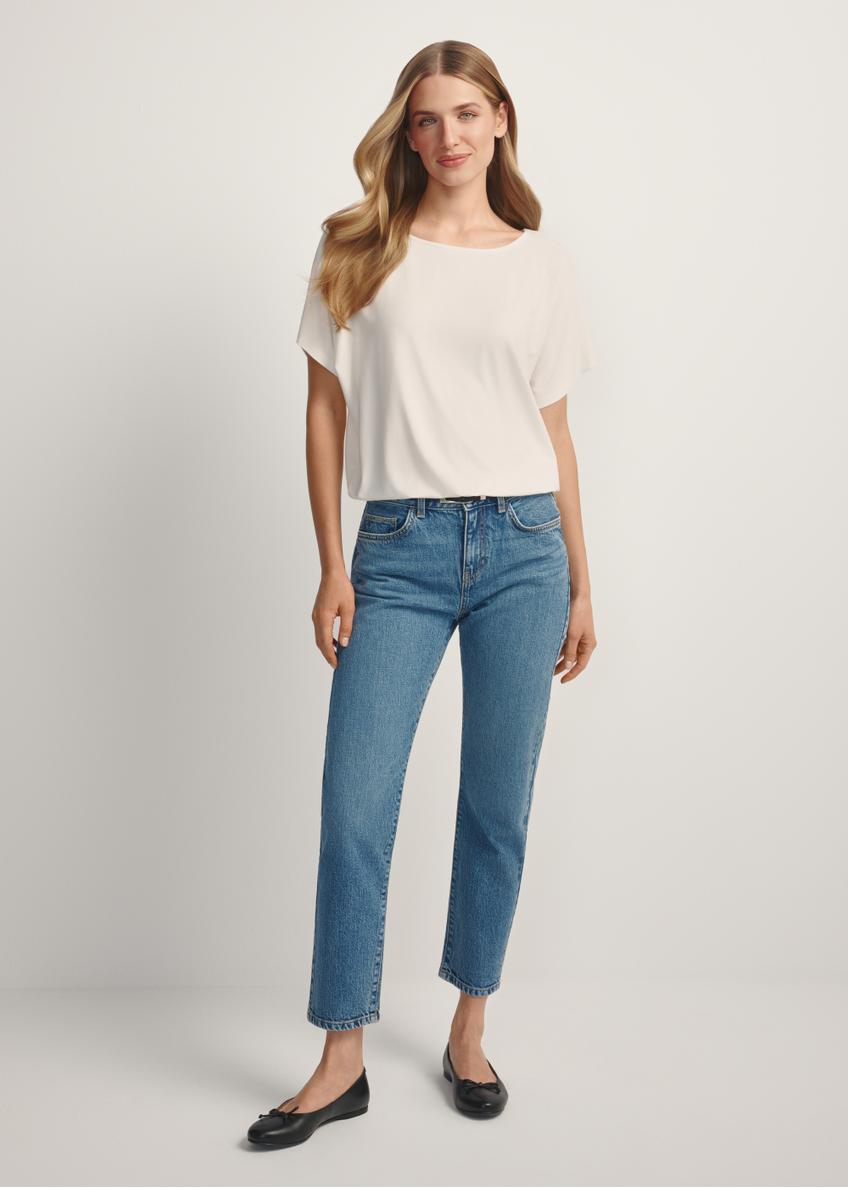 Ciemnoniebieskie spodnie jeansowe damskie JEADT-0011-7C(W26)