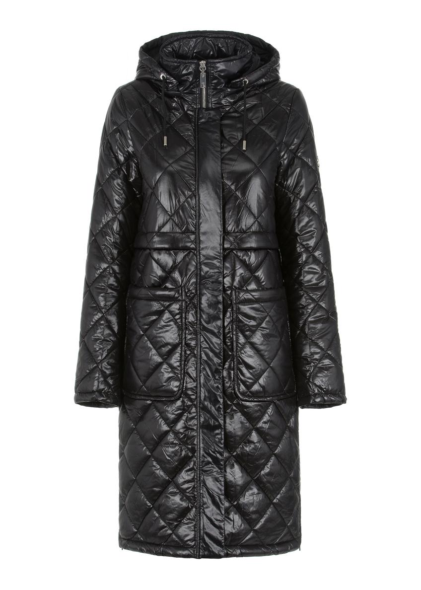 Długa czarna kurtka damska KURDT-0476-99(Z23)-05