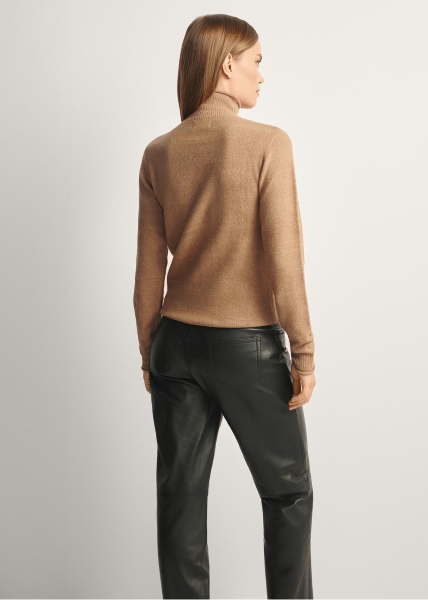 Camelowy sweter damski z domieszką wełny SWEDT-0241-24(Z25)