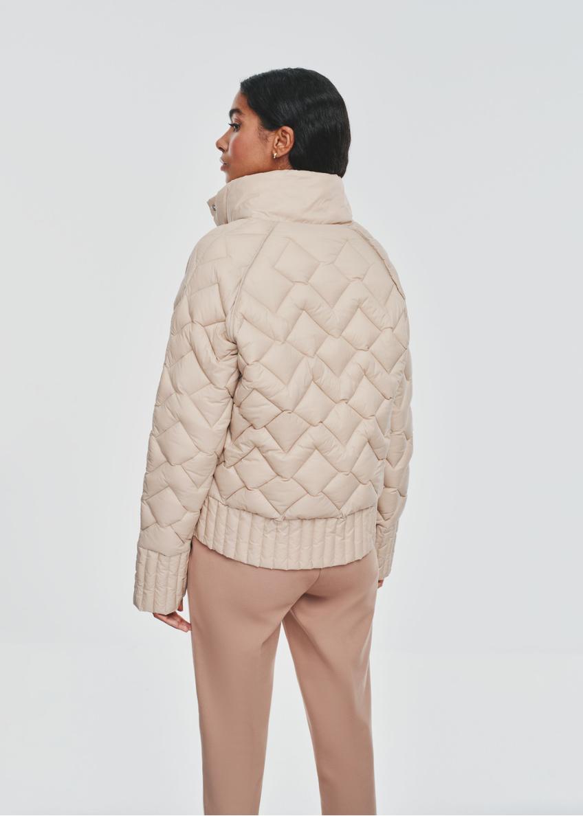 Beige quilted transitional women's jacket KURDT-0571-81(Z24)