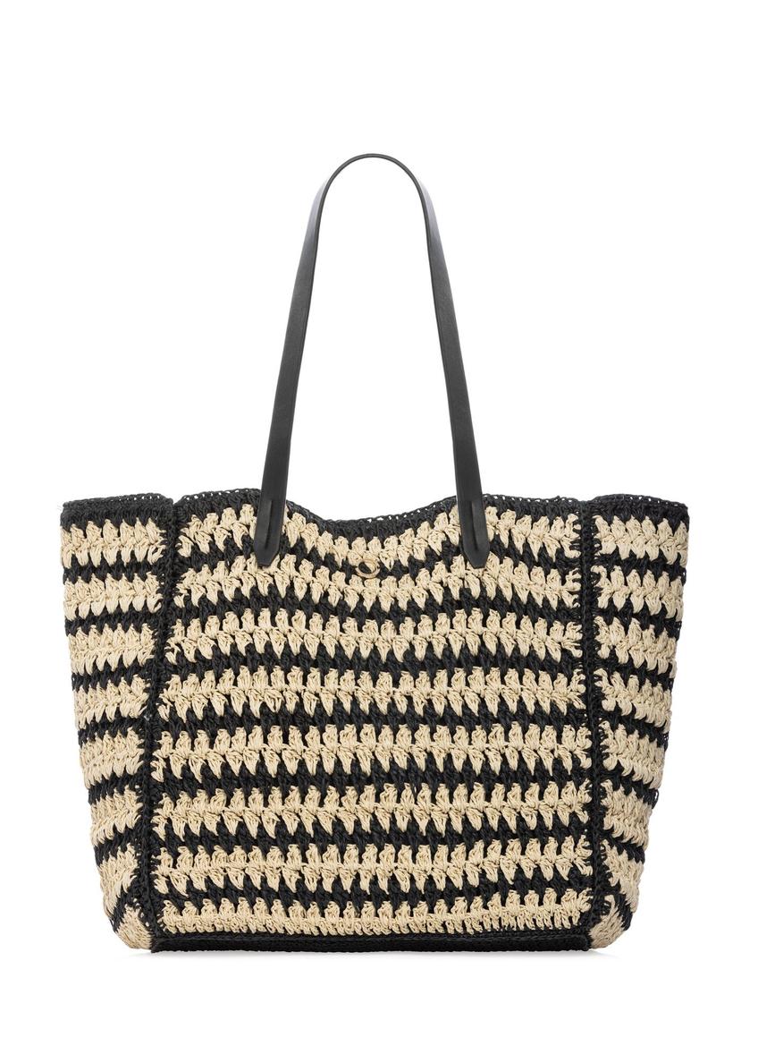 Torebka damska z naturalnej słomki TOREC-1226-1E(W26)- widok produktu z przodu, na białym tle. 