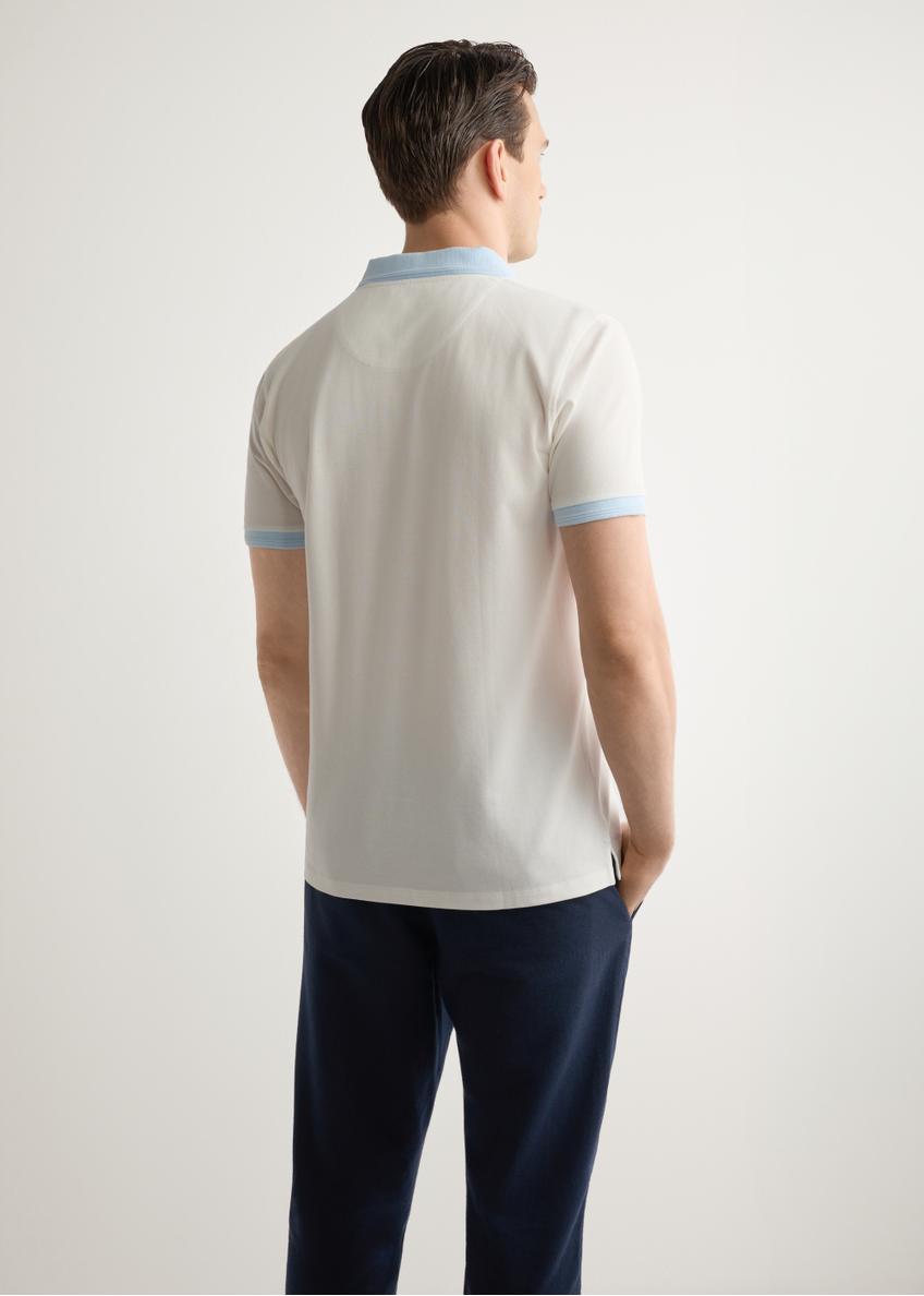 Męska kremowa koszulka polo POLMT-0093-0B(W26)