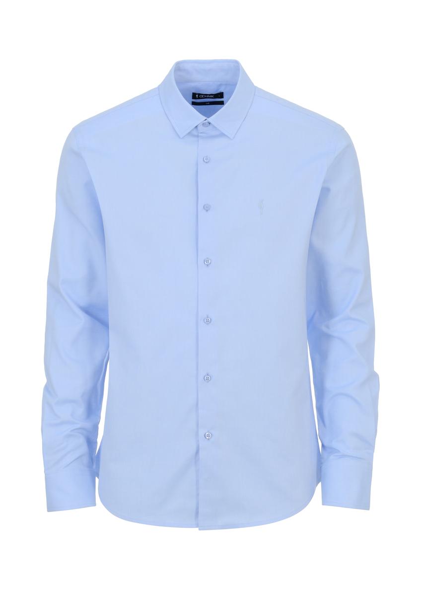 Blue slim men's shirt KOSMT-0302-61(Z24)