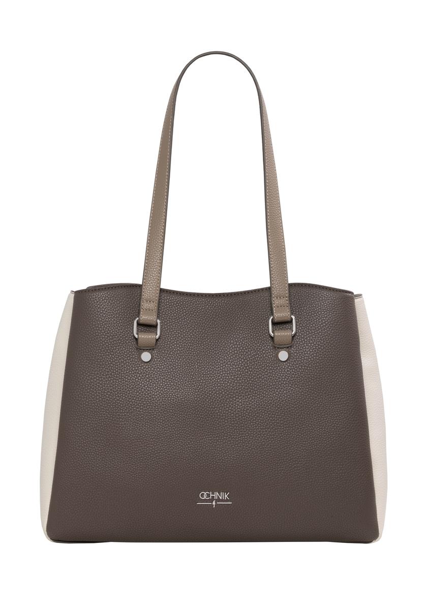 Torebka shopper w kolorze chłodnego beżu TOREC-1260-1K(Z26)