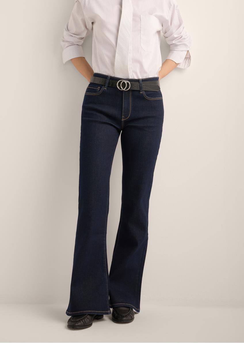 Ciemnogranatowe jeansy damskie JEADT-0020-7E(Z26)