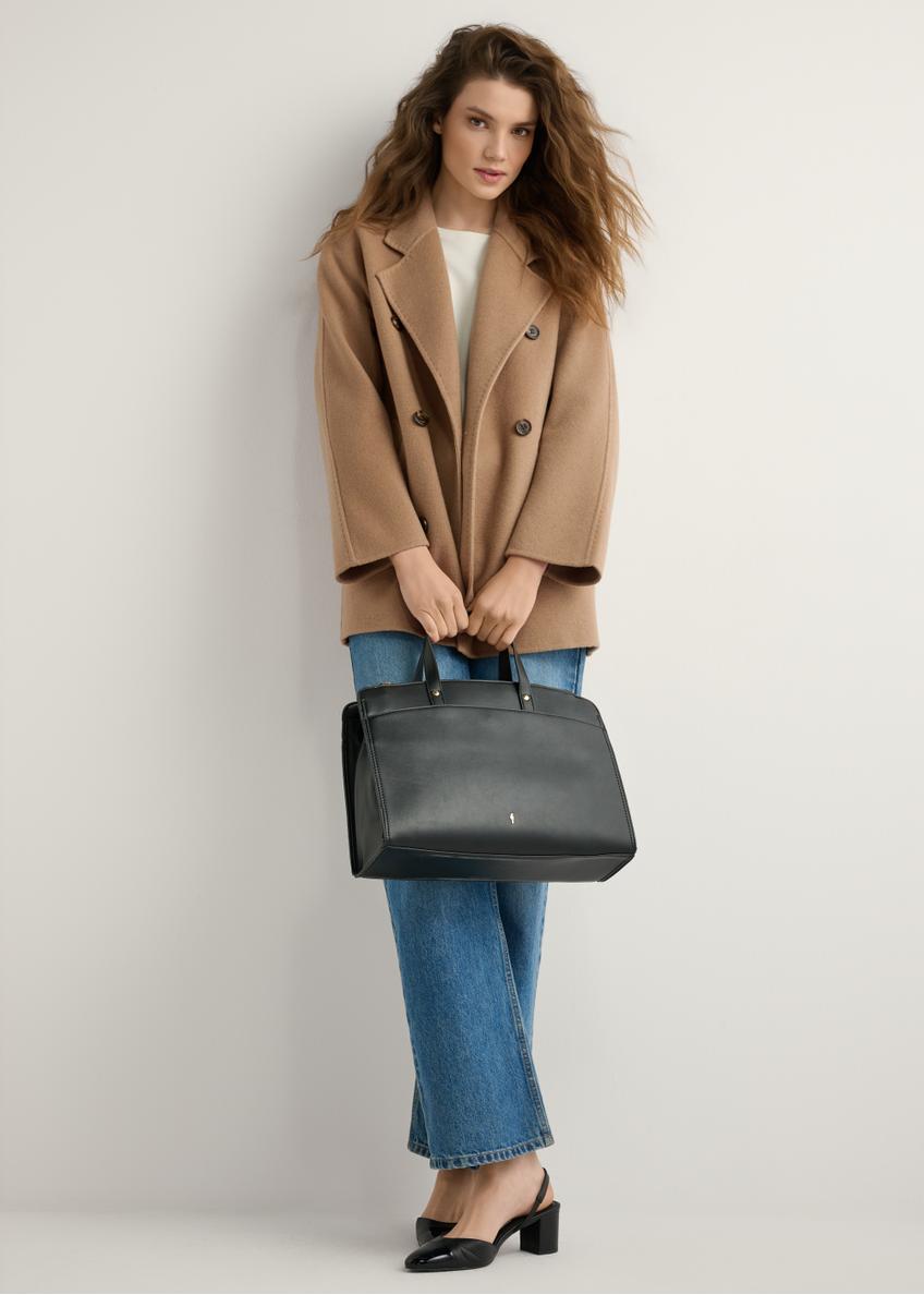 Czarna torba damska z imitacji skóry TOREC-1143-99(W26)