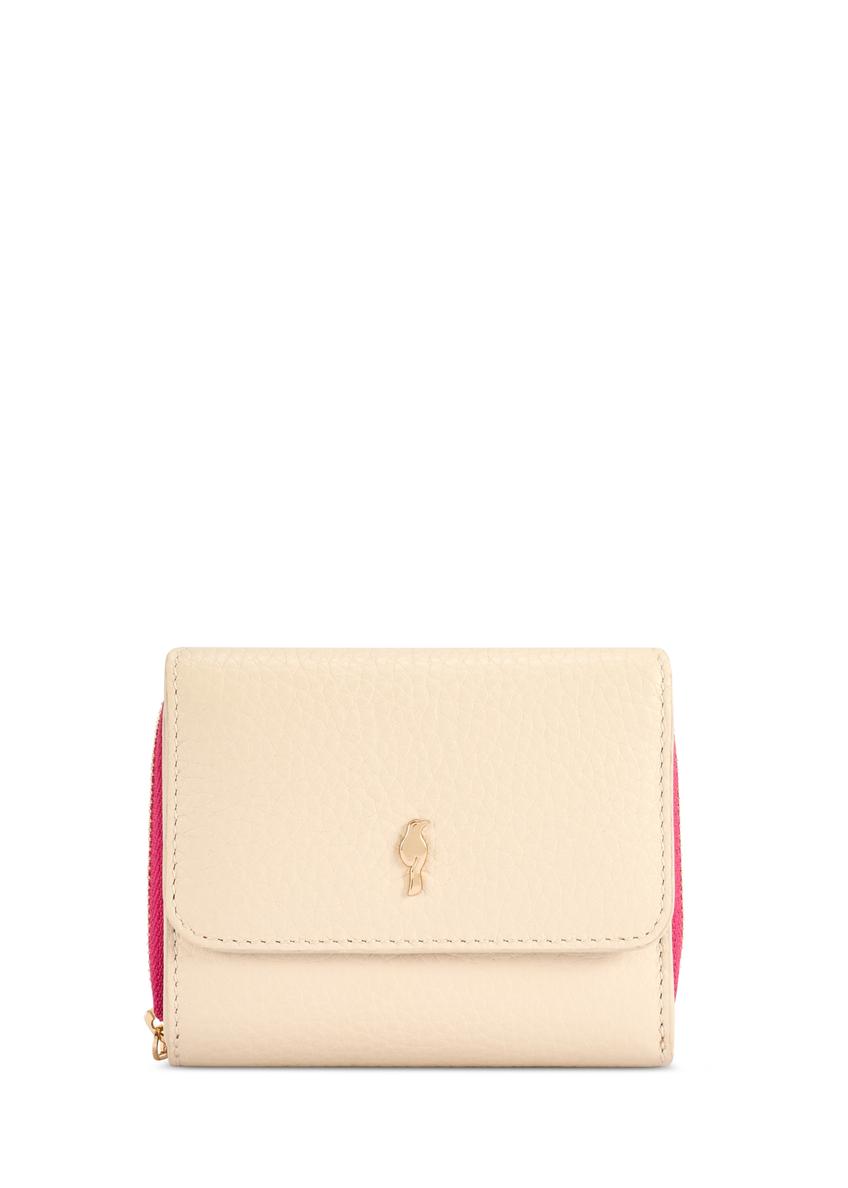 Mały skórzany portfel damski PORES-0982-0P(W26), widok produktu z przodu na białym tle.