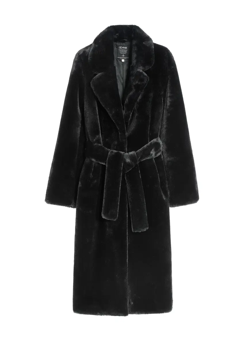 Sztuczne futro damskie z paskiem FUTDP-0002A-99(Z25)