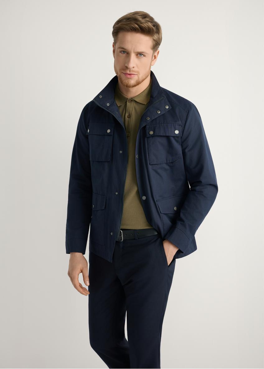 Granatowa kurtka męska przejściowa KURMT-0376-7D(W26)