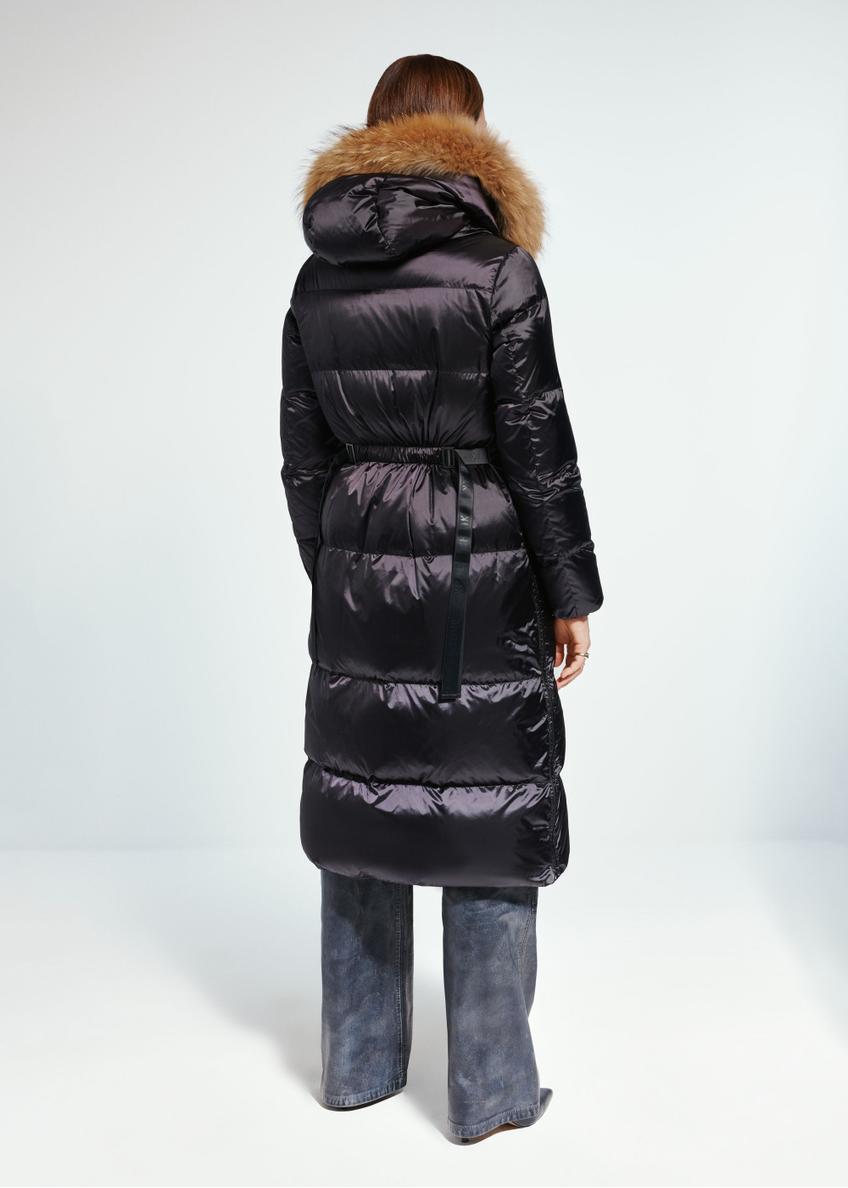 Black long jacket with hood KURDT-0466-98(Z24)