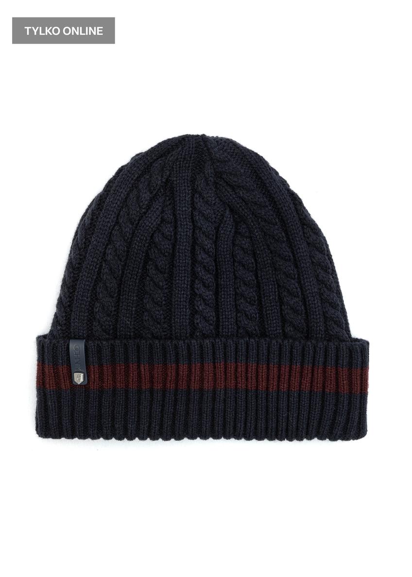 Granatowa czapka męska CZAMT-0086-69(Z25)