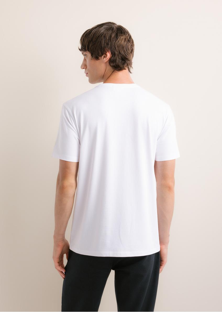 Biały T-shirt męski TSHMT-0120-0A(Z26)