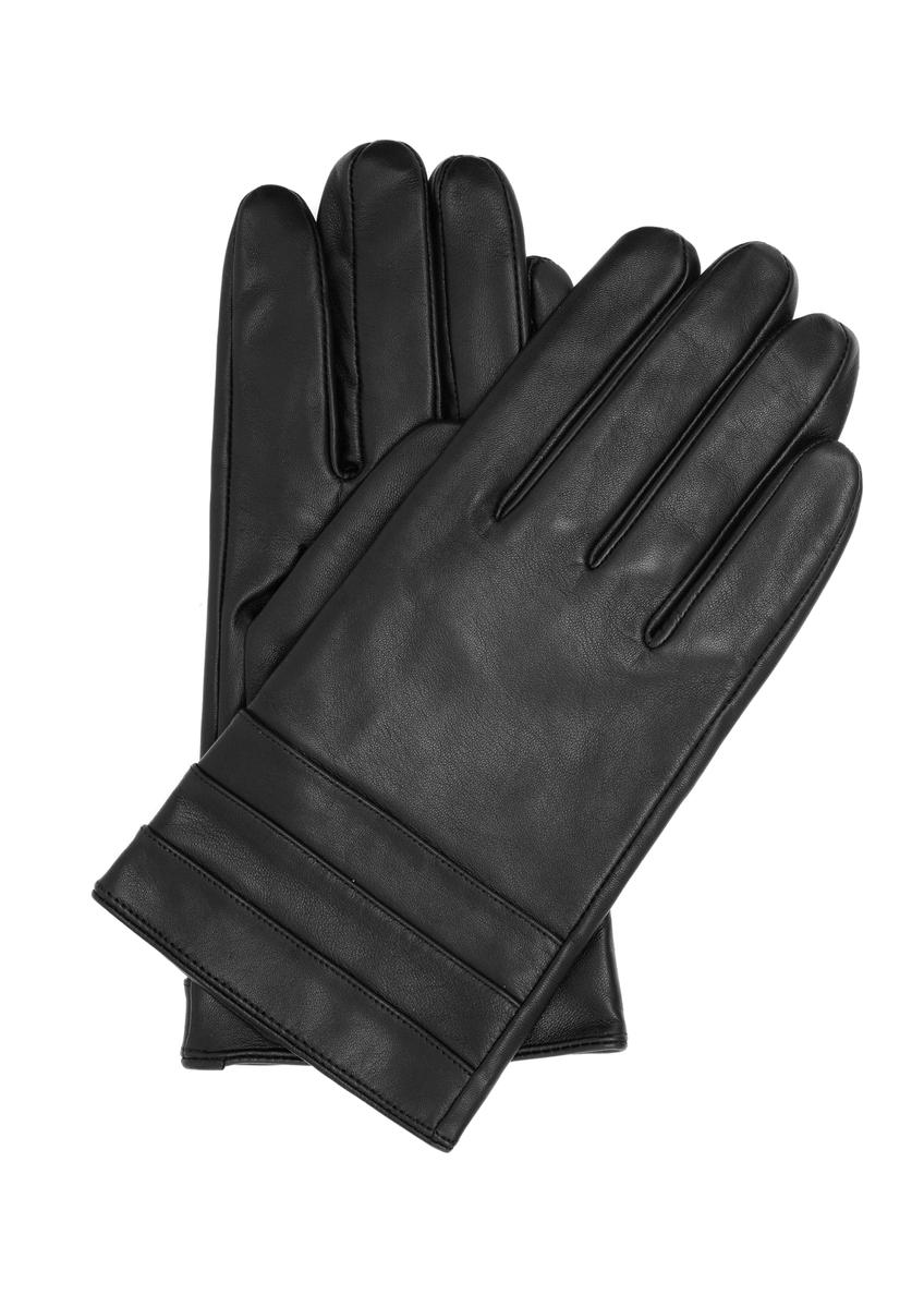 Skórzane rękawiczki męskie z przeszyciami REKMS-0003-99(Z23)