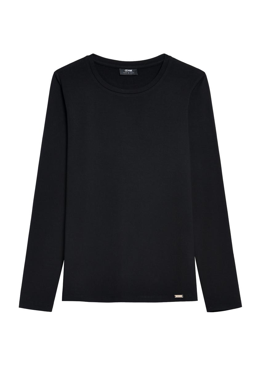 Czarna bluzka damska LSLDT-0055-99(Z25)