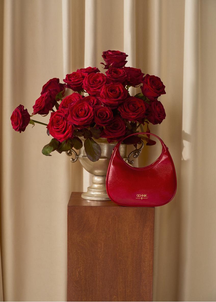 Czerwona skórzana torebka hobo TORES-1216-4B(W26)