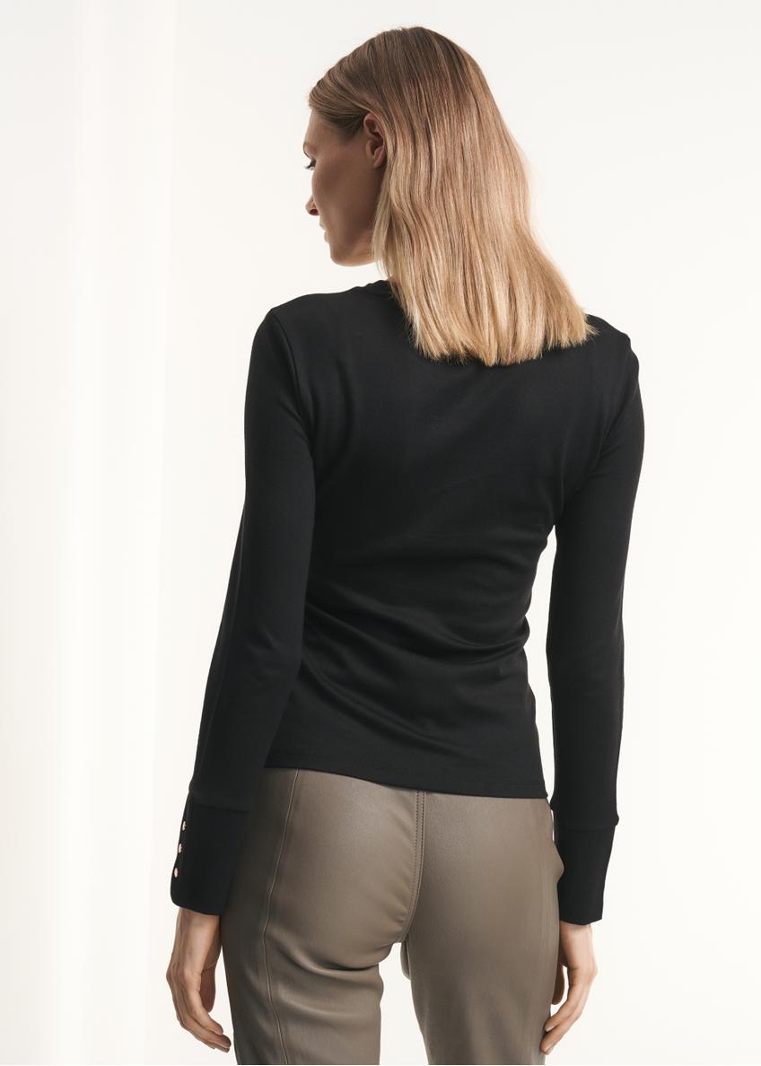 Czarna bluzka damska z długim rękawem LSLDT-0032-99(Z22)