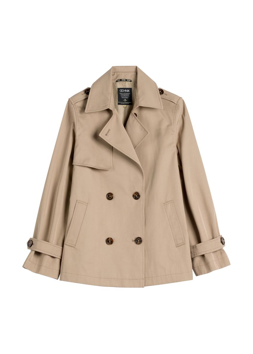 Beżowa krótka kurtka damska KURDT-0556-1C(W26)