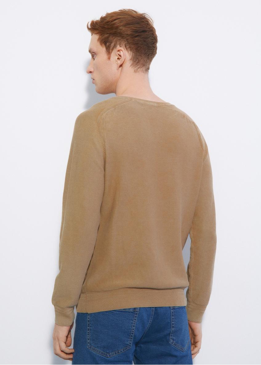 Brązowy sweter męski z guzikami SWEMT-0130-24(W23)