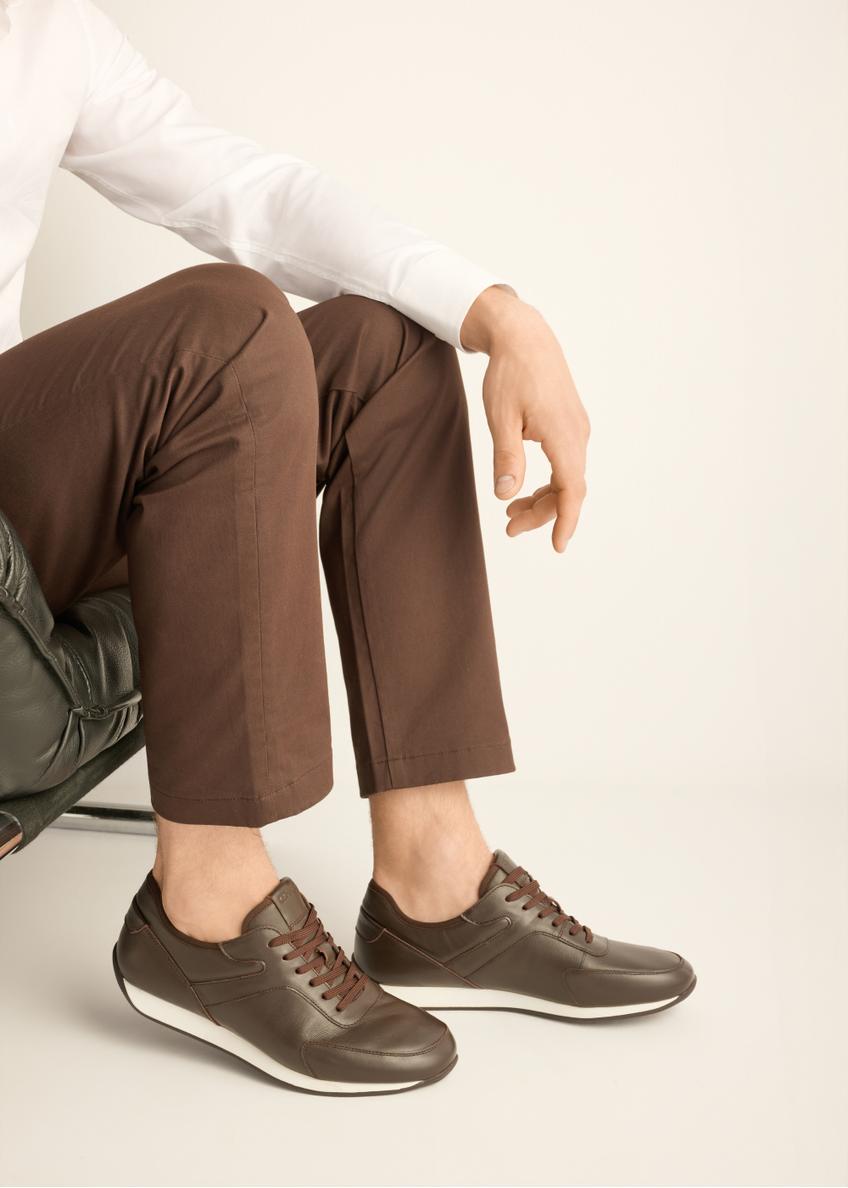 Brązowe skórzane buty sportowe męskie BUTYM-0566-1I(Z26)