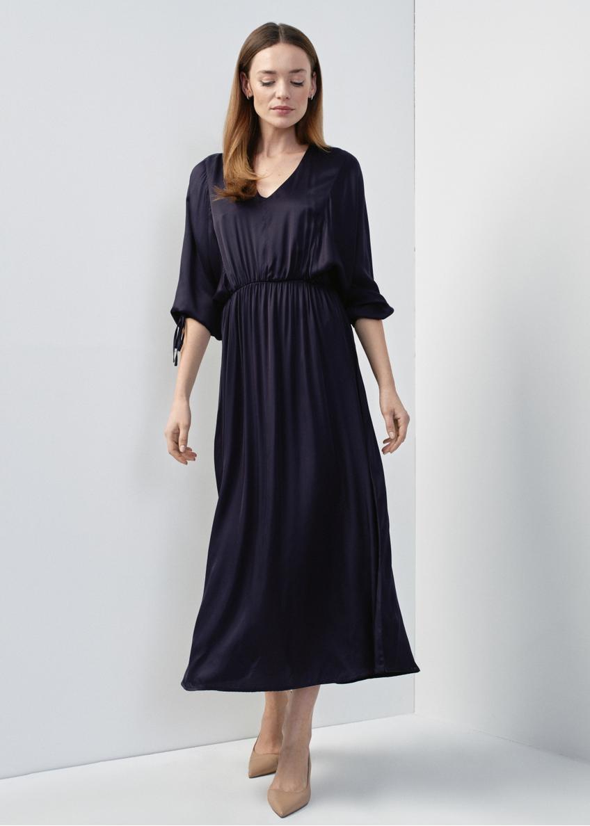 Długa  sukienka z bufiastymi rękawami SUKDT-0200-68(W24)