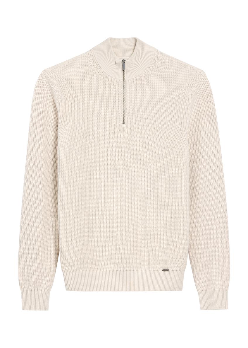 Beżowy sweter męski SWEMT-0175-80(Z25)