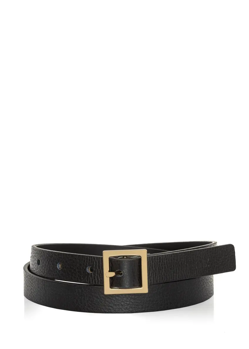 Black leather women's belt PASDS-0315-99(Z24)