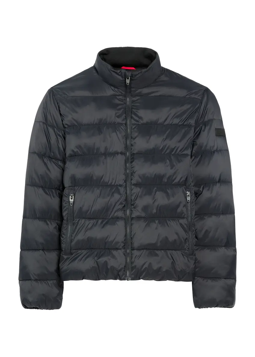 Granatowa kurtka męska przejściowa KURMT-0389-69(Z25), widok produktu od przodu na białym tle.