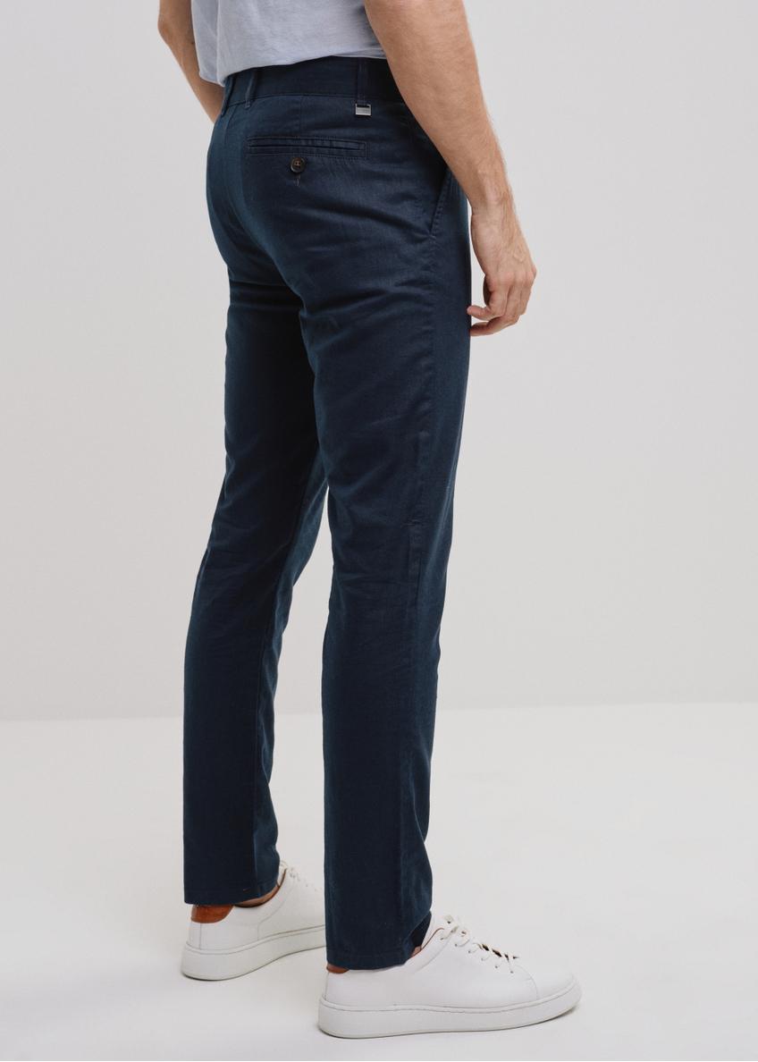 Granatowe lniane spodnie męskie SPOMT-0095-69(W24)
