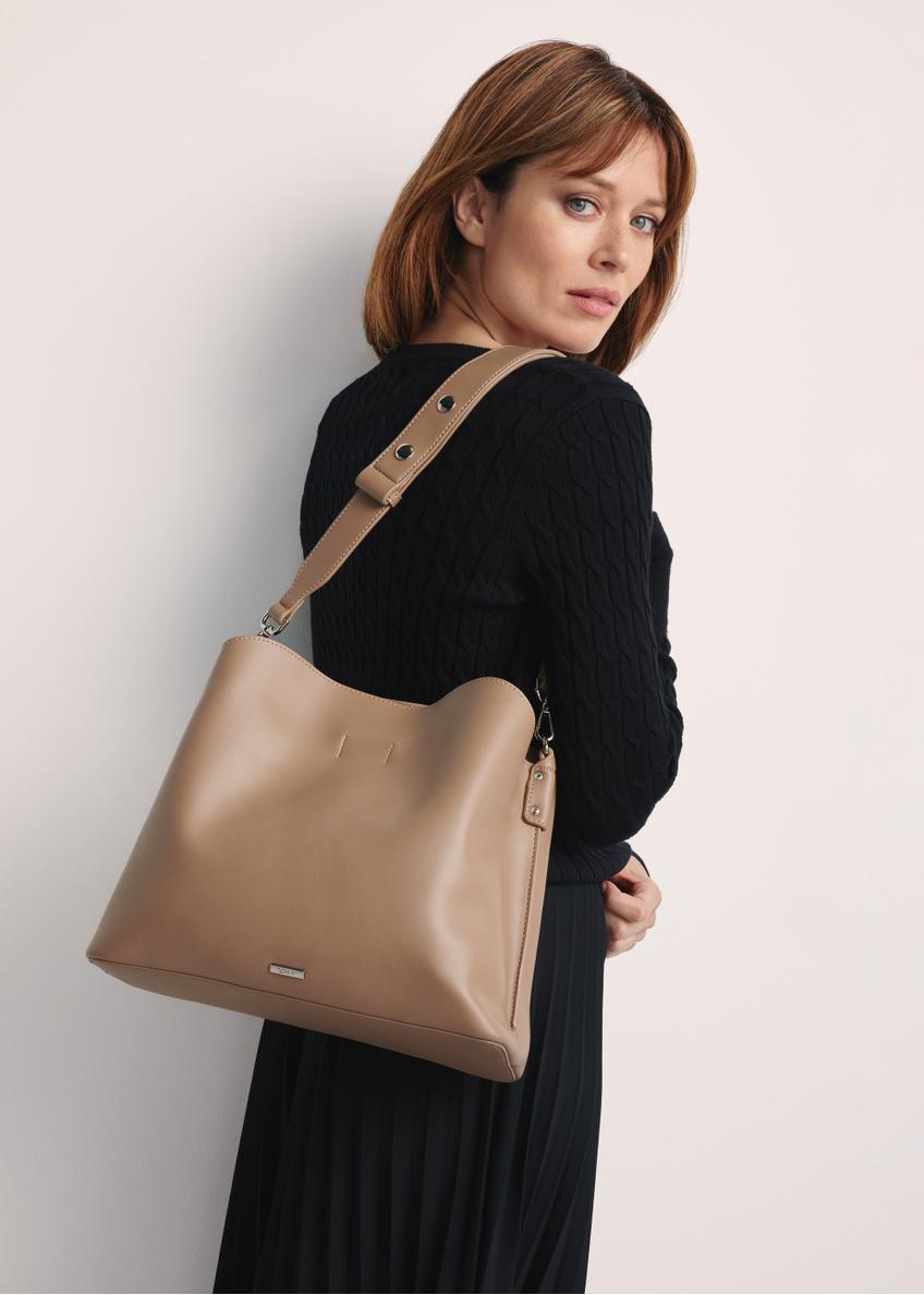 Beżowa torebka shopper damska TOREC-0862B-81(Z25)