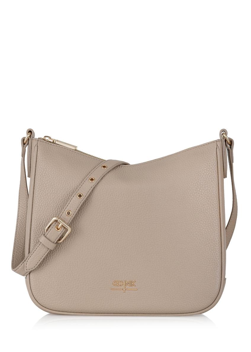 Beige leather women's shoulder bag TORES-1041-81(Z24)-01