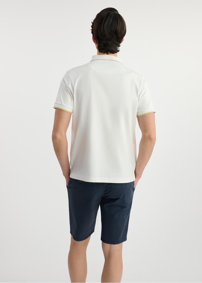 Kremowa koszulka polo męska POLMT-0073-12(W25)