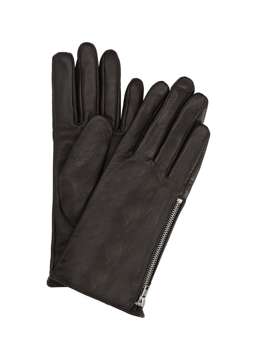 Skórzane rękawiczki damskie z suwakiem REKDS-0003-90(Z23)