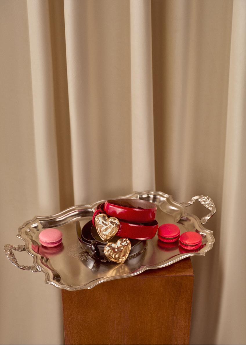 Skórzany pasek z klamrą w kształcie serca PASDS-0337-4B(W26)