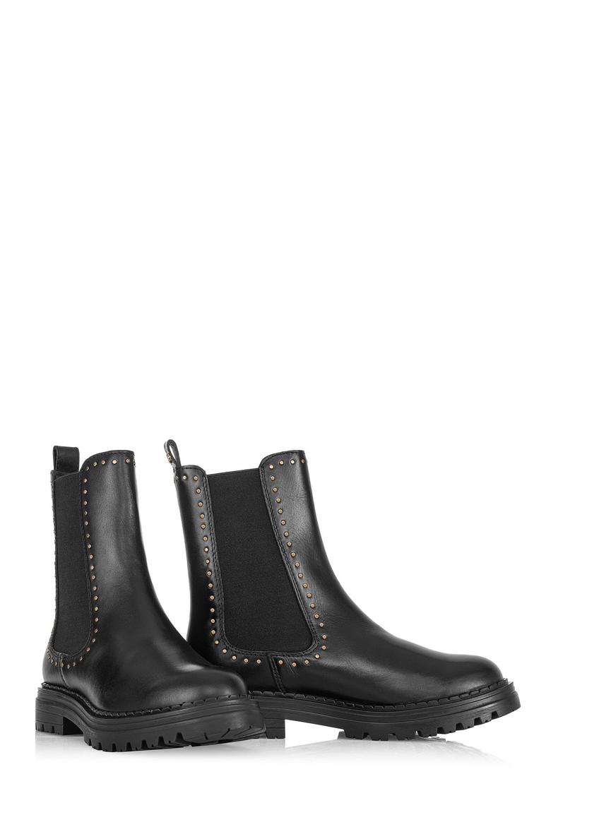 Black leather women's ankle boots BUTYD-1106-99(Z24)