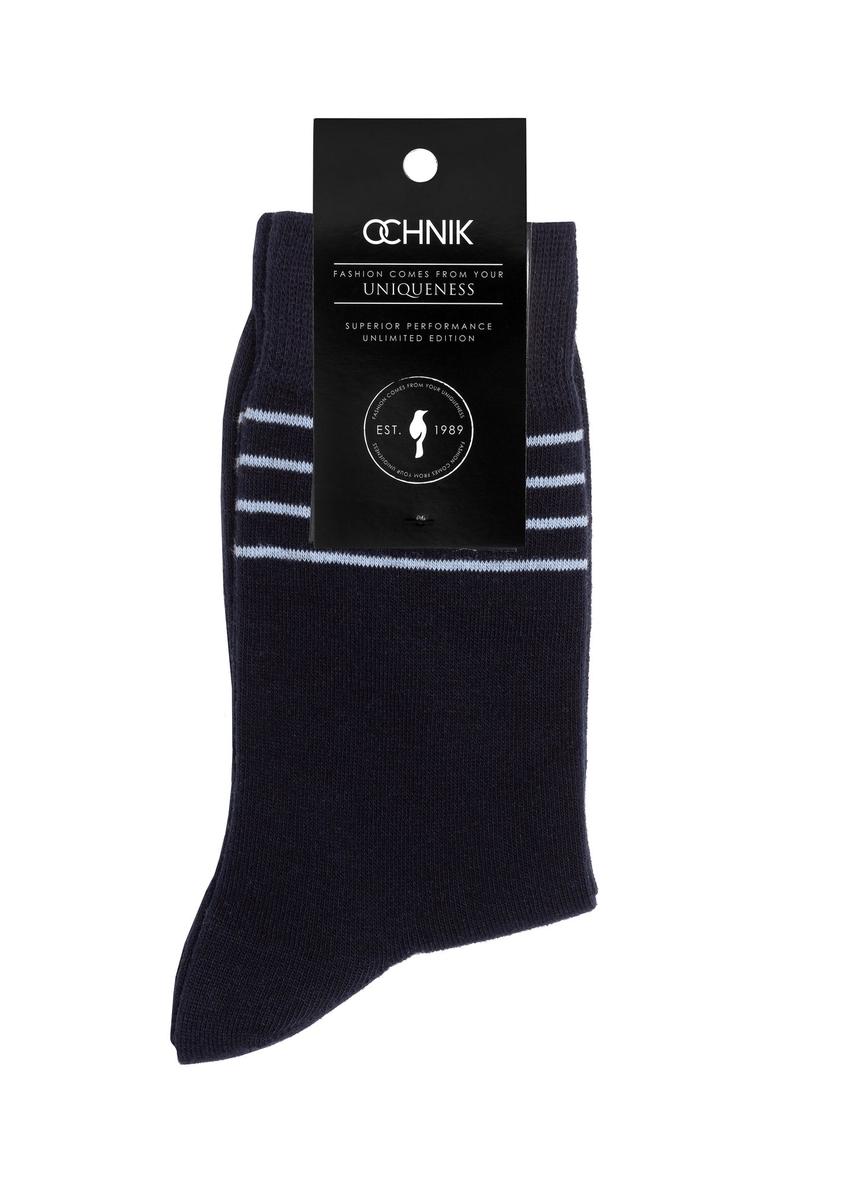 Long navy blue men's socks SKAMT-0177-69(Z24)