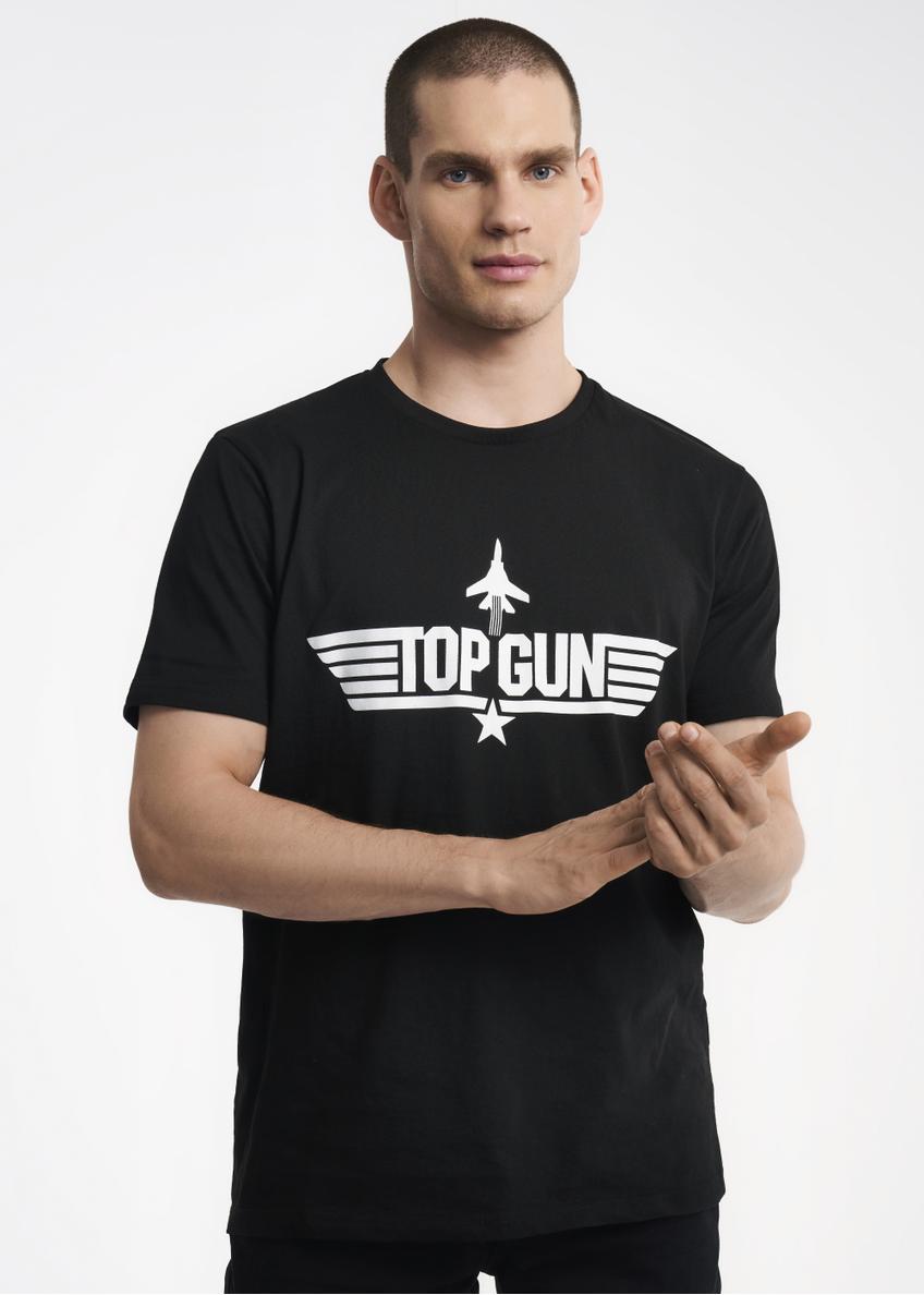 Czarny T-shirt męski TOP GUN TSHMT-0084-99(Z23)