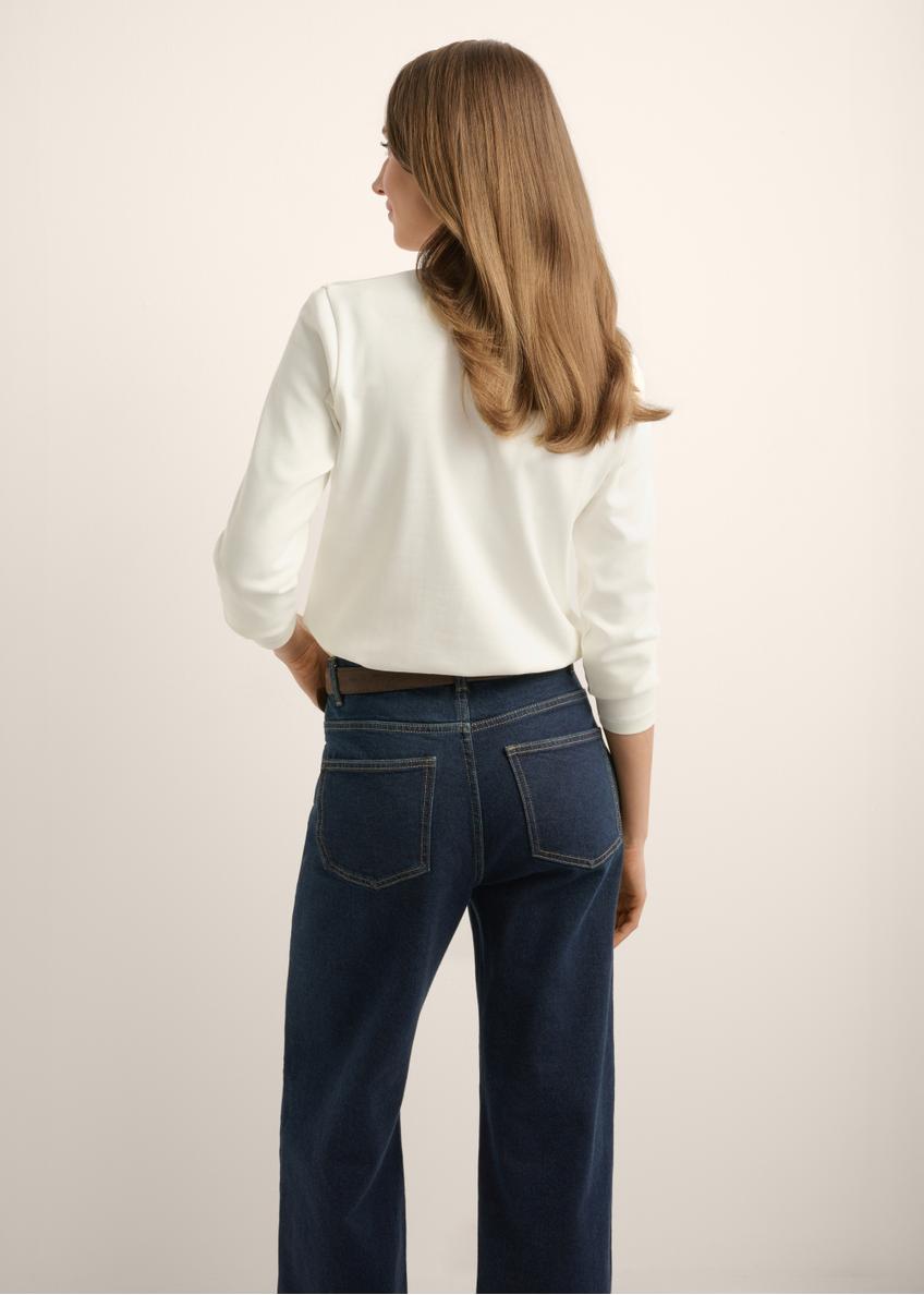Kremowy bawełniany longsleeve damski LSLDT-0052-0B(Z26)
